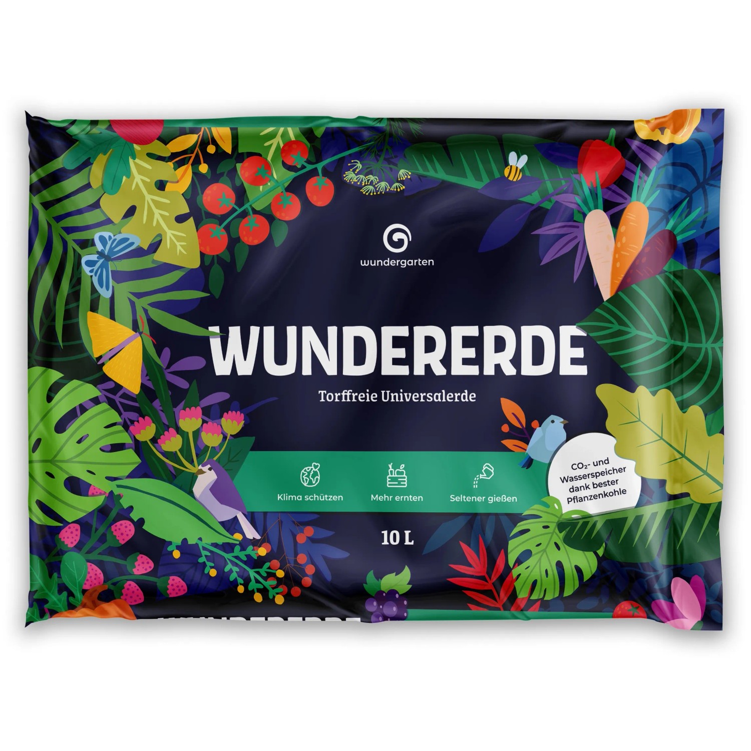 Wundergarten Wundererde Torffrei Pflanzerde mit Pflanzenkohle 10,