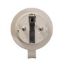 Rückseite des beigen Shelly Smart-Steckers Outdoor Plug S Gen3 für die Hausautomation.