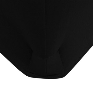 Detailaufnahme: Schwarze Stretch-Tischhusse für Stehtische, 2er Set.