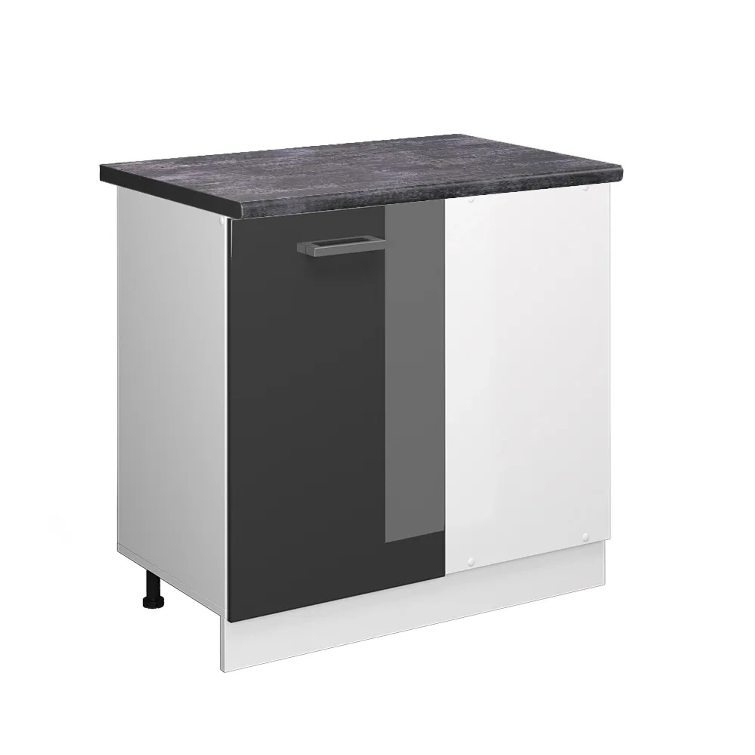Vicco Eckunterschrank R-Line Anthrazit Hochglanz/Weiß 86 cm AP Anthrazit