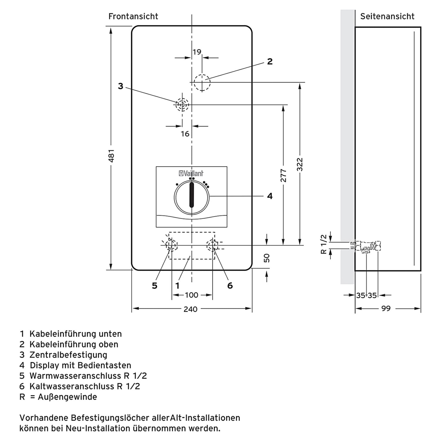 Vaillant Durchlauferhitzer VEDE18/8PRO Elektronisch 18 kW kaufen bei OBI