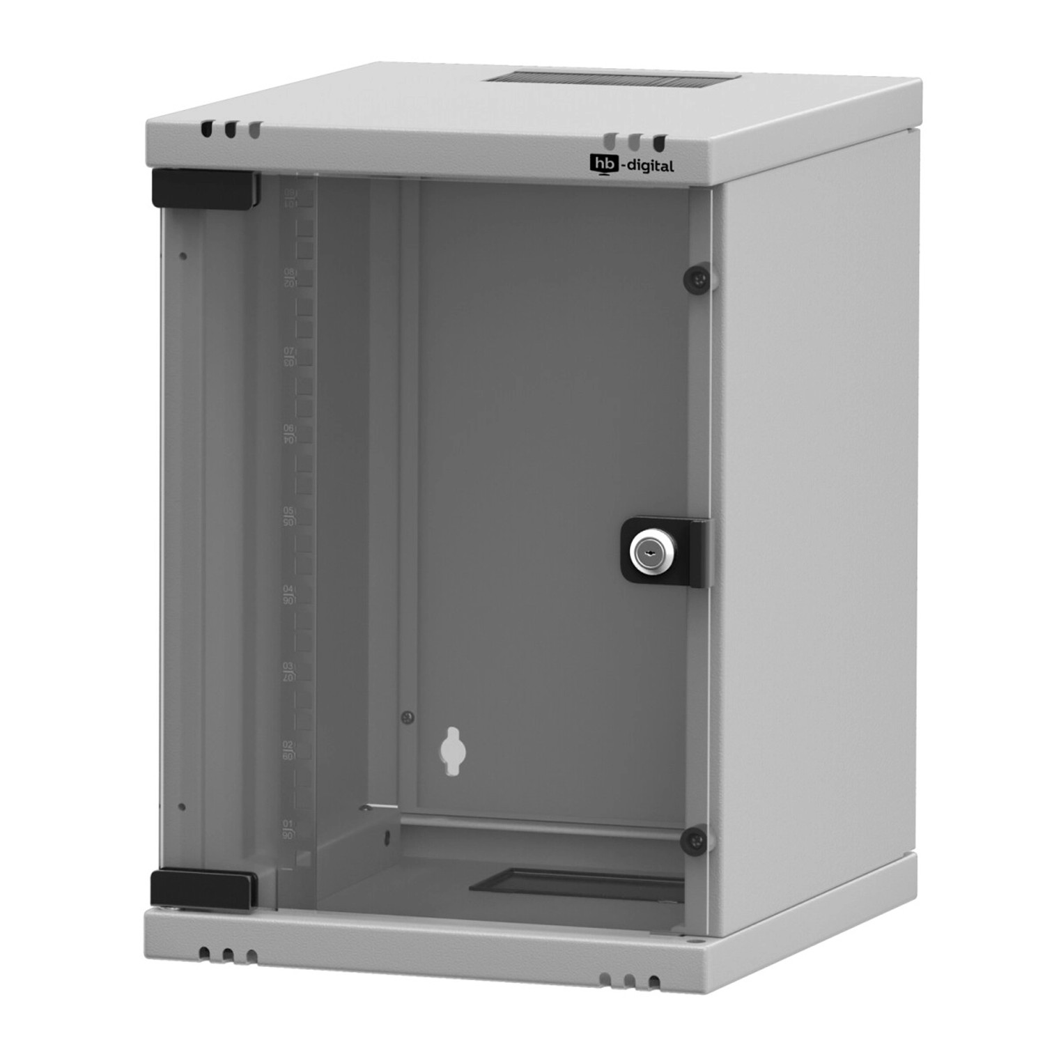hb-digital Serverschrank 10 Zoll 9HE Wandgehäuse 464 x 312 x 300 mm Hellgra günstig online kaufen
