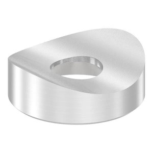 FeNau Edelstahl V2A Ausgleichsstück, geschliffen, für Rundrohr Ø 42,4 mm, mit Senkbohrung 8,5 mm.