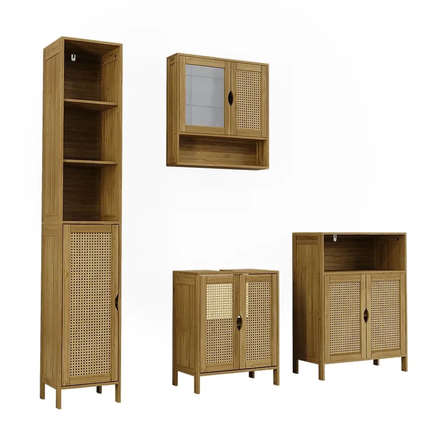 Vicco Badmöbel-Set Liora Bambus 50 x 60 4-teilig