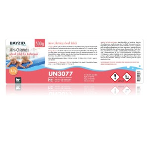 Bayzid Mini-Chlortabs 2,7g, 500g Dose für kleine Pools zur Desinfektion.