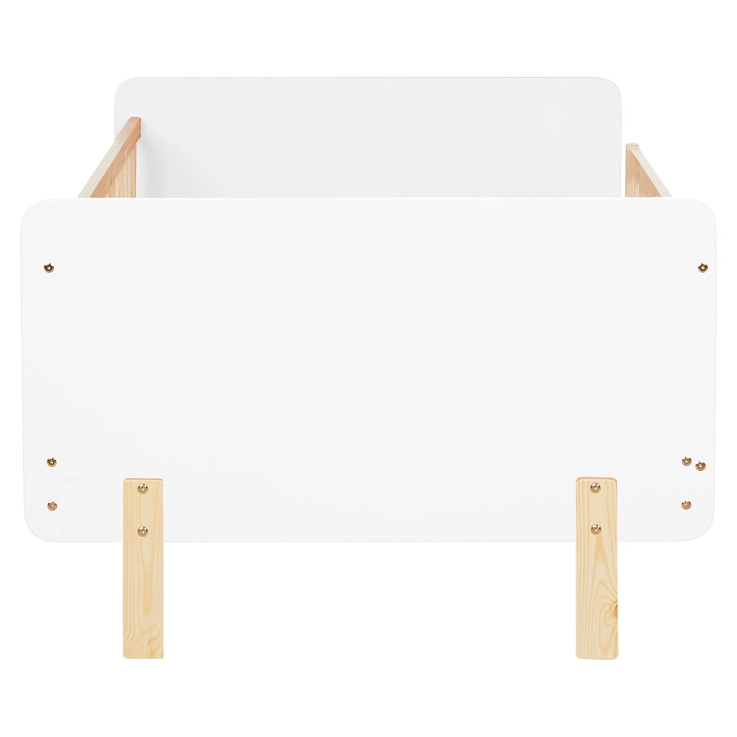 Homestyle4u Kinderbett 90x200 mit Raufallschutz Lattenrost Weiß 2604_4