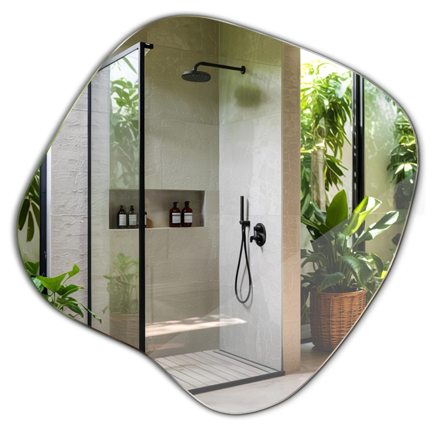 Tulup Wandspiegel Amorpher Spiegel 77x76,6 cm Zeitgenössischer Spiegel Gesc günstig online kaufen