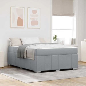 vidaXL Bettrahmen mit Matratze Hellgrau 160 x 200 cm Stoff 3398293