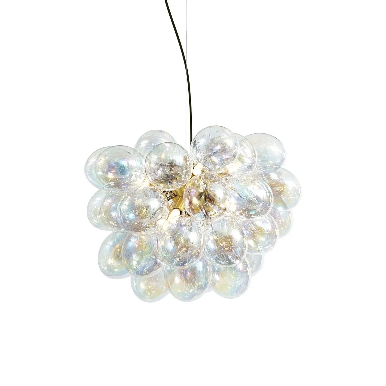QAZQA Art-Deco-Hängelampe Gold mit Regenbogen-Glas 50cm 8-flammig Uvas