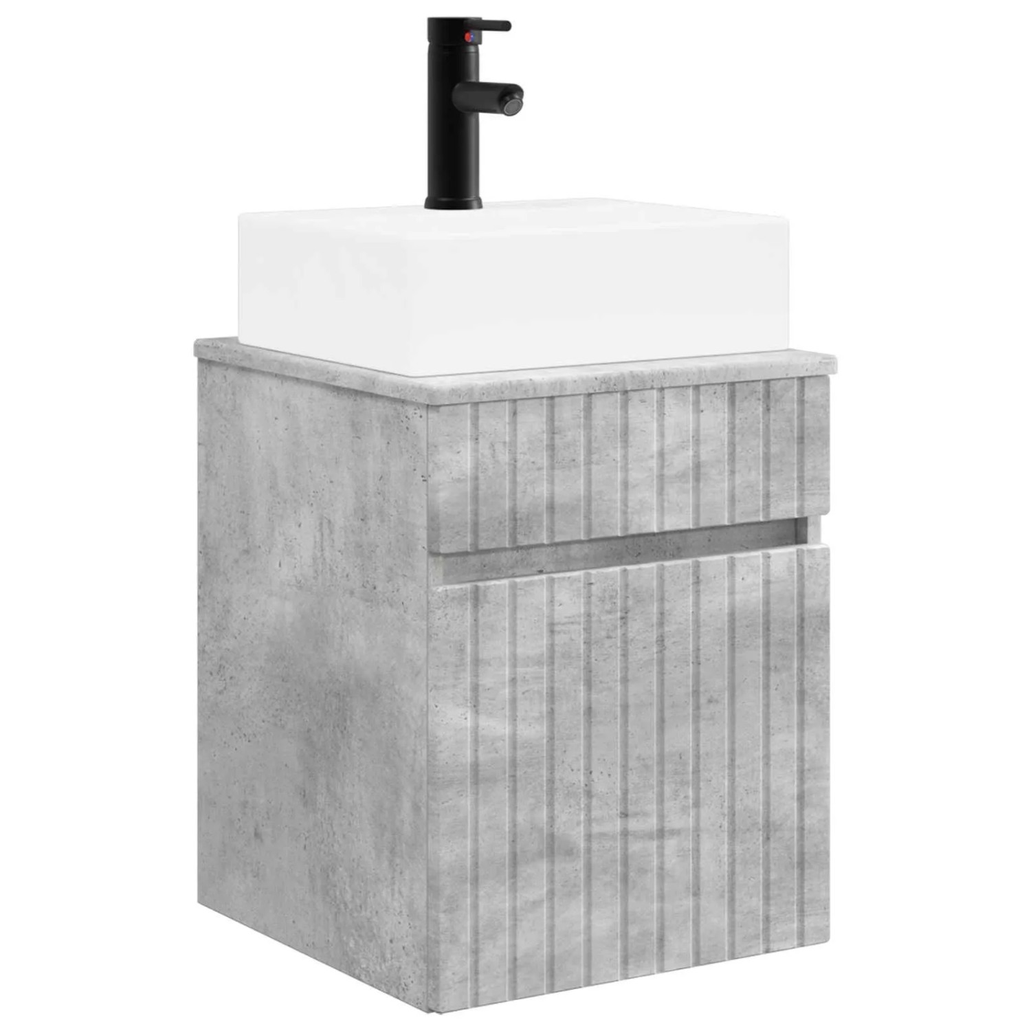 vidaXL Wandmontierter Waschbecken Vanity Betongrau 39 x 41 x 62,5 cm 890575