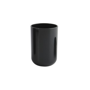 Schwarzer MSV Zahnputzbecher Inagua aus Polystyrol, zylindrische Form.