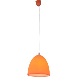 Orangefarbene Pendelleuchte Silkworm von Näve, Lampenschirm Ø 25cm.