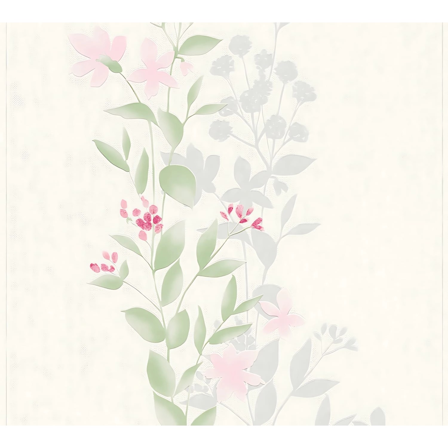 PROFHOME 372661-GU Blumen Tapete Floral Matt Grün Rosa Grau 0,53 m x 10,05 günstig online kaufen