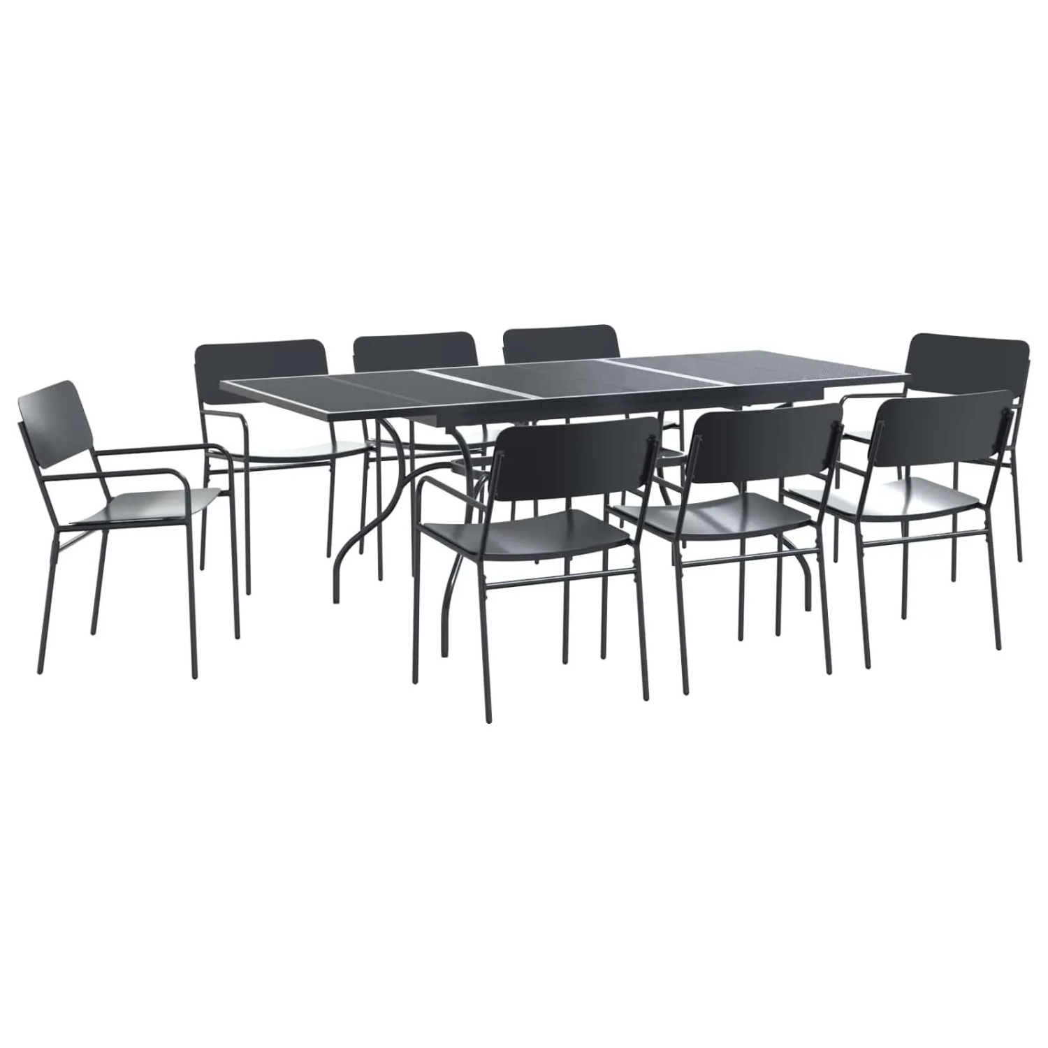 vidaXL Garten Essgruppe 9 Stk Anthrazit Stahl 3429145