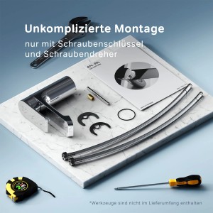 AM.PM Waschtischarmatur Flash Chrom mit Zubehör für die Montage.