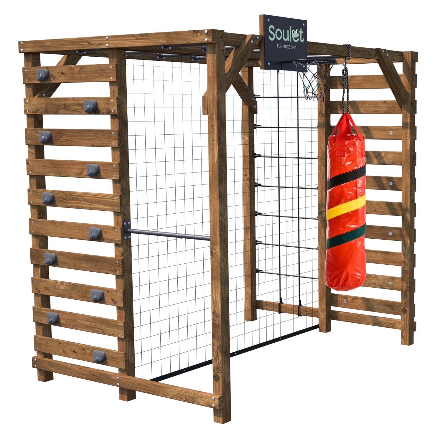 Soulet Holz-Kletterturm Olympic Odin 216 cm x 153 cm x 209 cm Braun FSC®