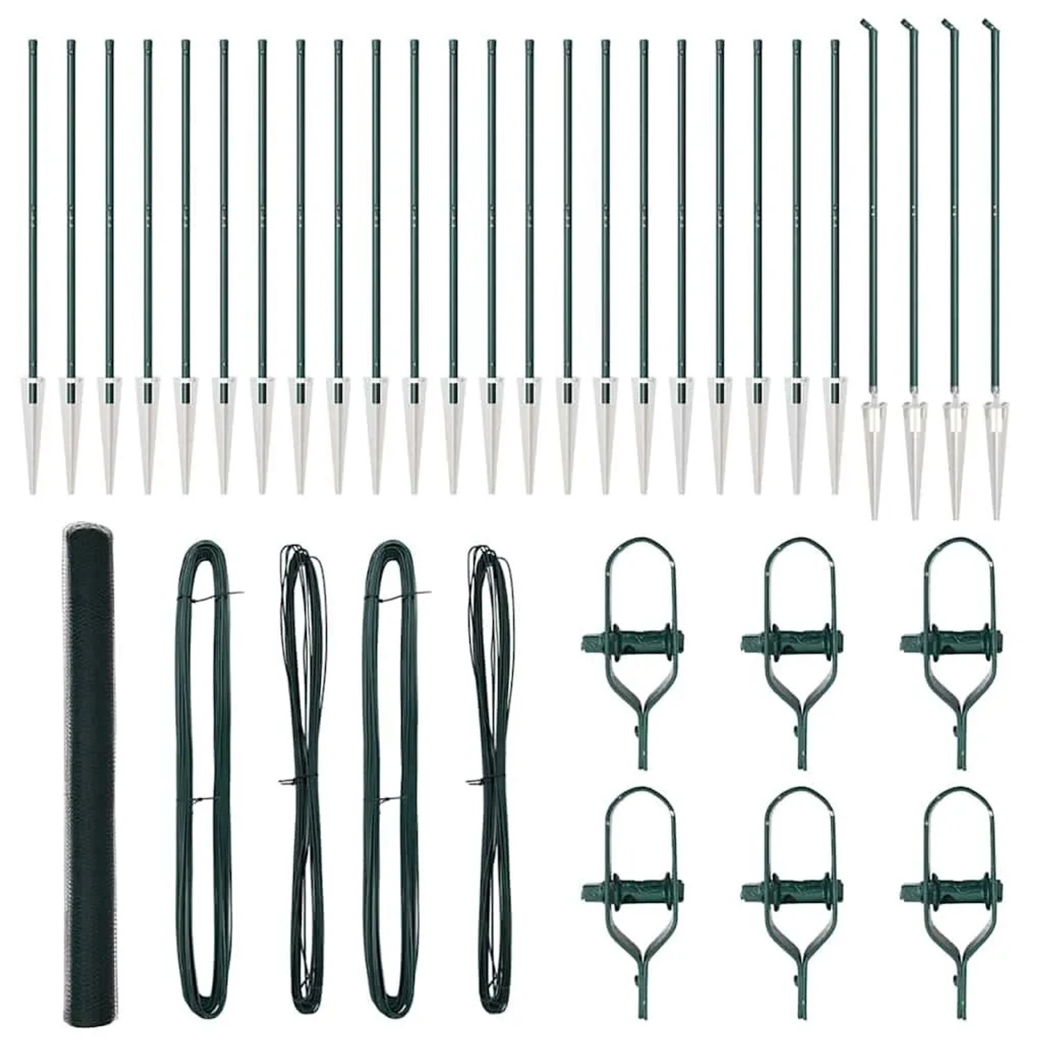 vidaXL Zaunpfosten Grün 50 x 1,6 m 13 mm Maschen Stahl und PVC 3353146 günstig online kaufen