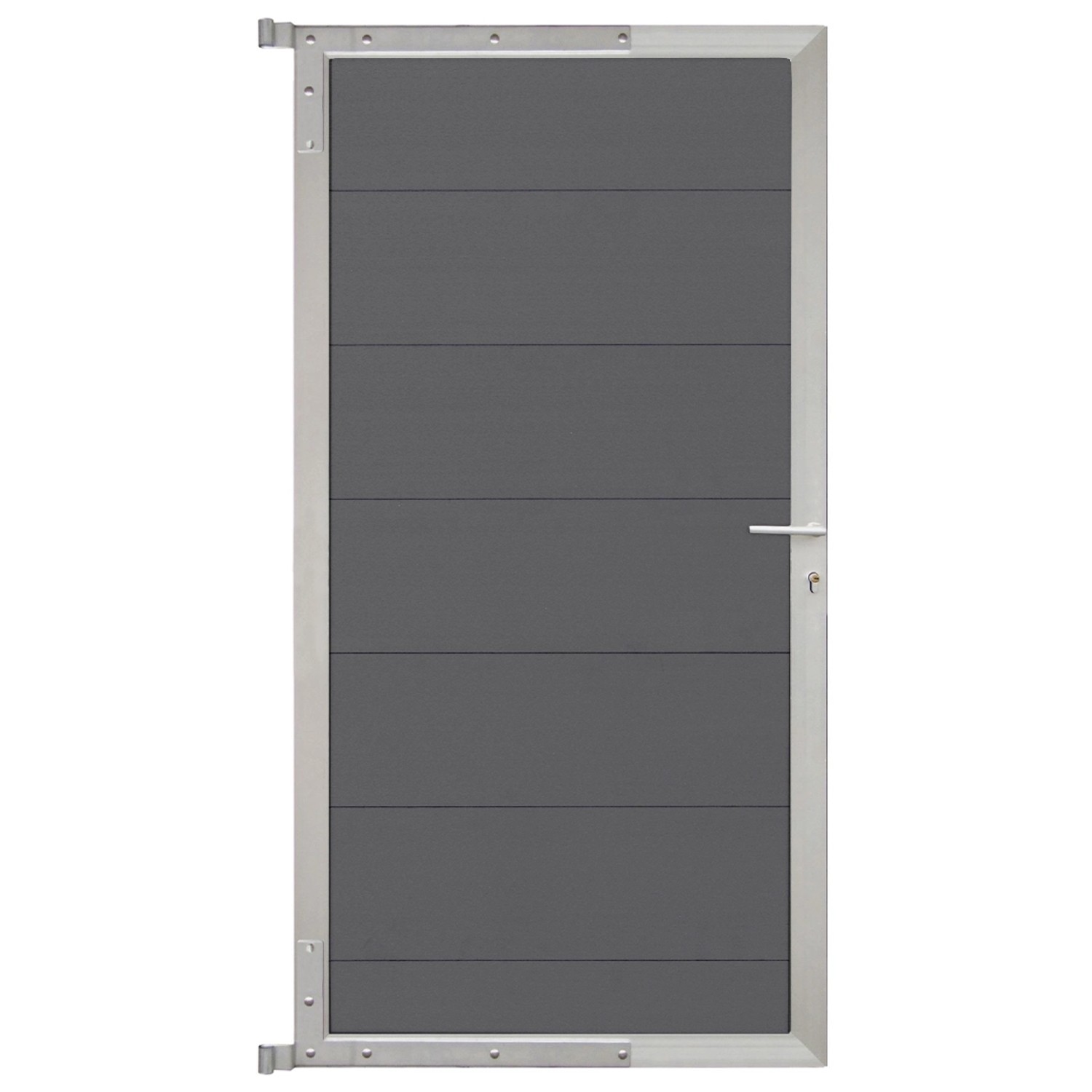 GartenLand Steckzauntor Ameland ca. 90 x 175 cm WPC Schiefergrau Aluminium günstig online kaufen