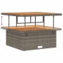 Graues vidaXL Gartenmöbel-Set aus Polyrattan, 11-teilig, mit höhenverstellbarem Tisch.
