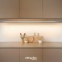 Oktaplex LED Unterbauleuchte, 120cm, Aluminium, warmweißes Küchenlicht mit Schalter.