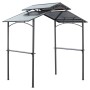 Outsunny GrillPavillon Stahl PC-Platte Schwarz Braun 240L x 150B x 250H cm