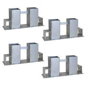 4er Set TRUTZHOLM Holzstapelhilfe aus verzinktem Stahl für Kaminholz.