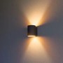 2er Set: Runde, schwarz-goldene Wandleuchte mit Up-Down Lichteffekt für Wohnraum & Flur.