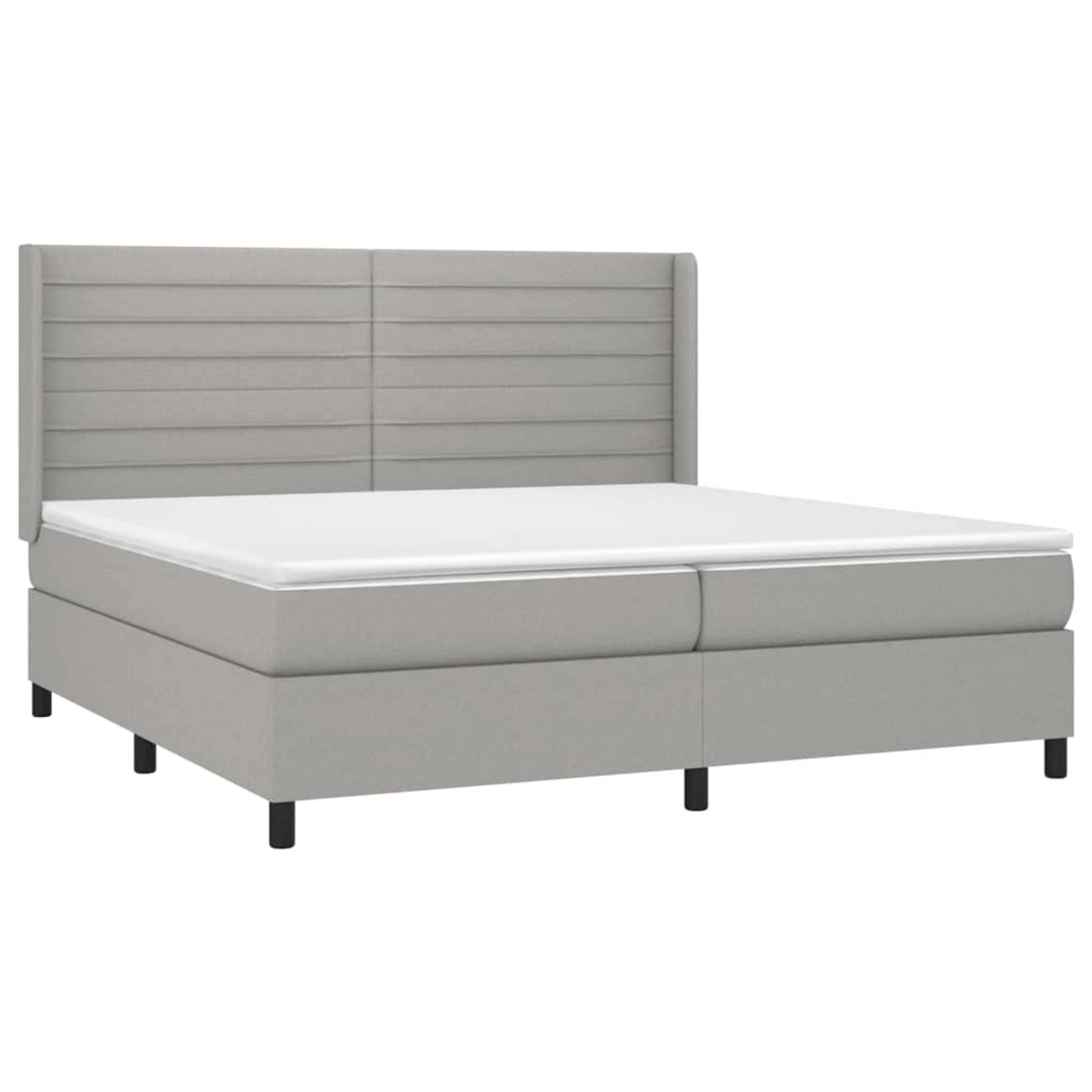 vidaXL Boxspringbett mit Matratze & LED Hellgrau 200x200 cm Stoff 3138421 günstig online kaufen