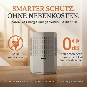 HomeLuxWorld Kompakter Designer-Luftentfeuchter in Grau