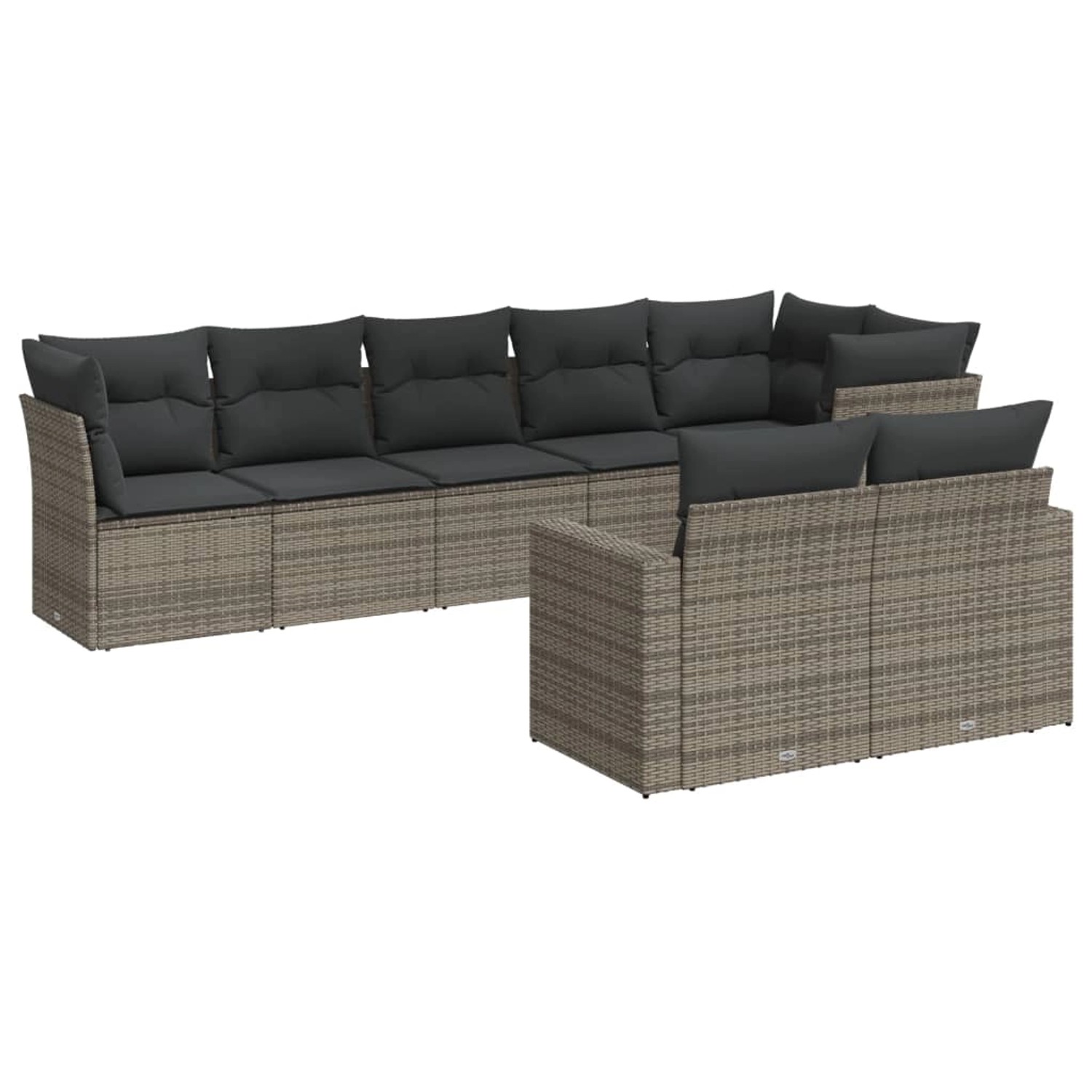 vidaXL 8-Tlg Garten-Sofagarnitur mit Kissen Grau Poly Rattan 3219210 günstig online kaufen