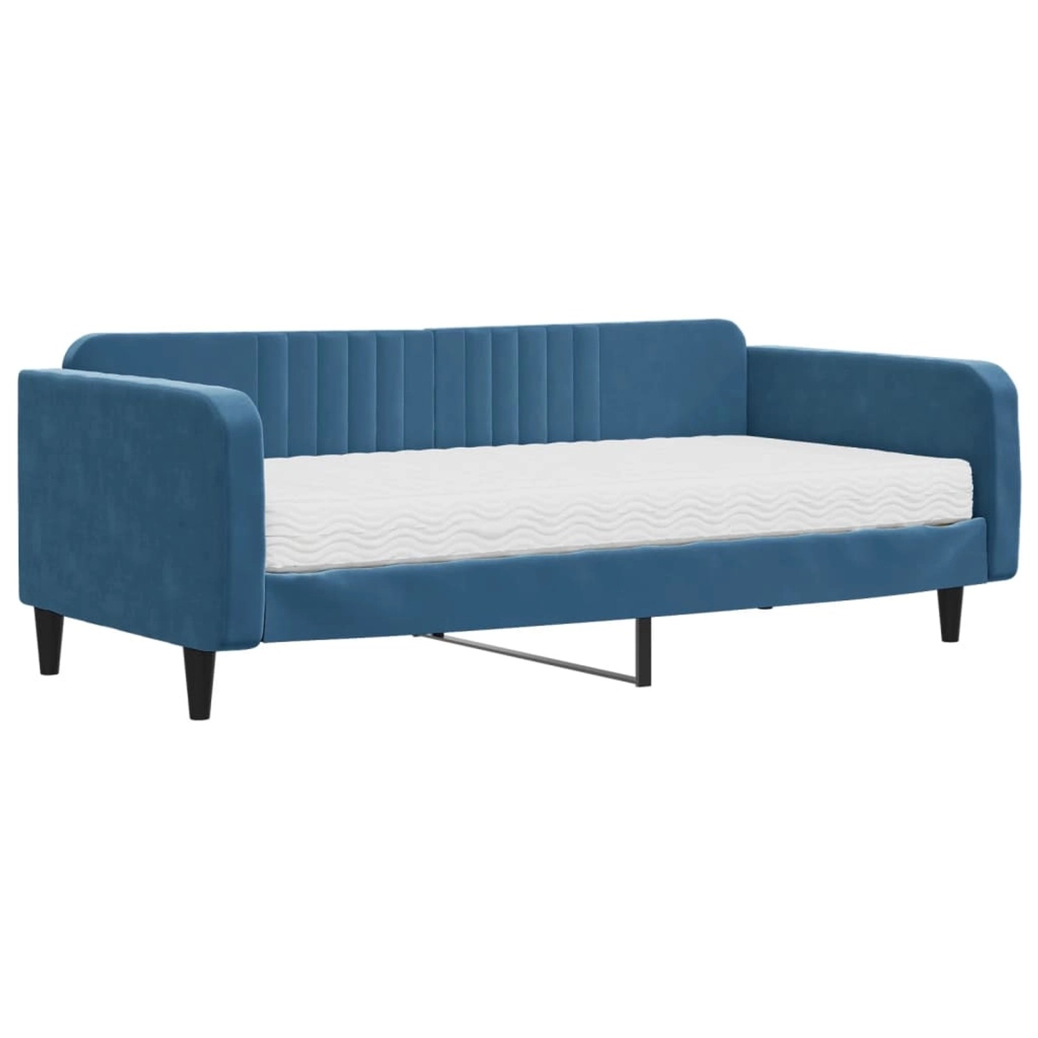vidaXL Tagesbett mit Matratze Blau 100x200 cm Samt1846817