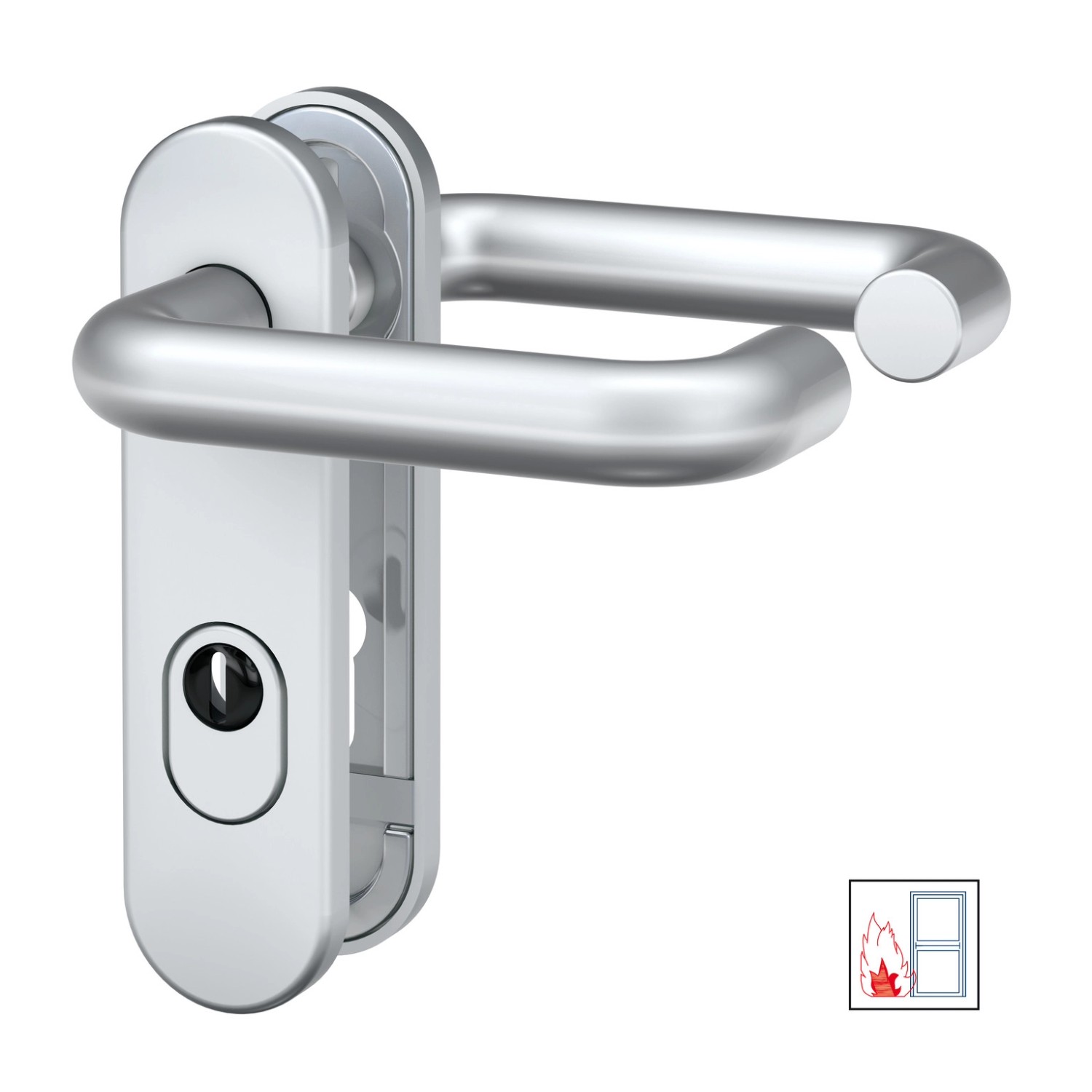 Basi - SB/FS 2200K ZA ES1 - Feuerschutz-Beschlag - Zylinderabdeckung - Kurzschild Rund - Alu F1 - 7529-0701
