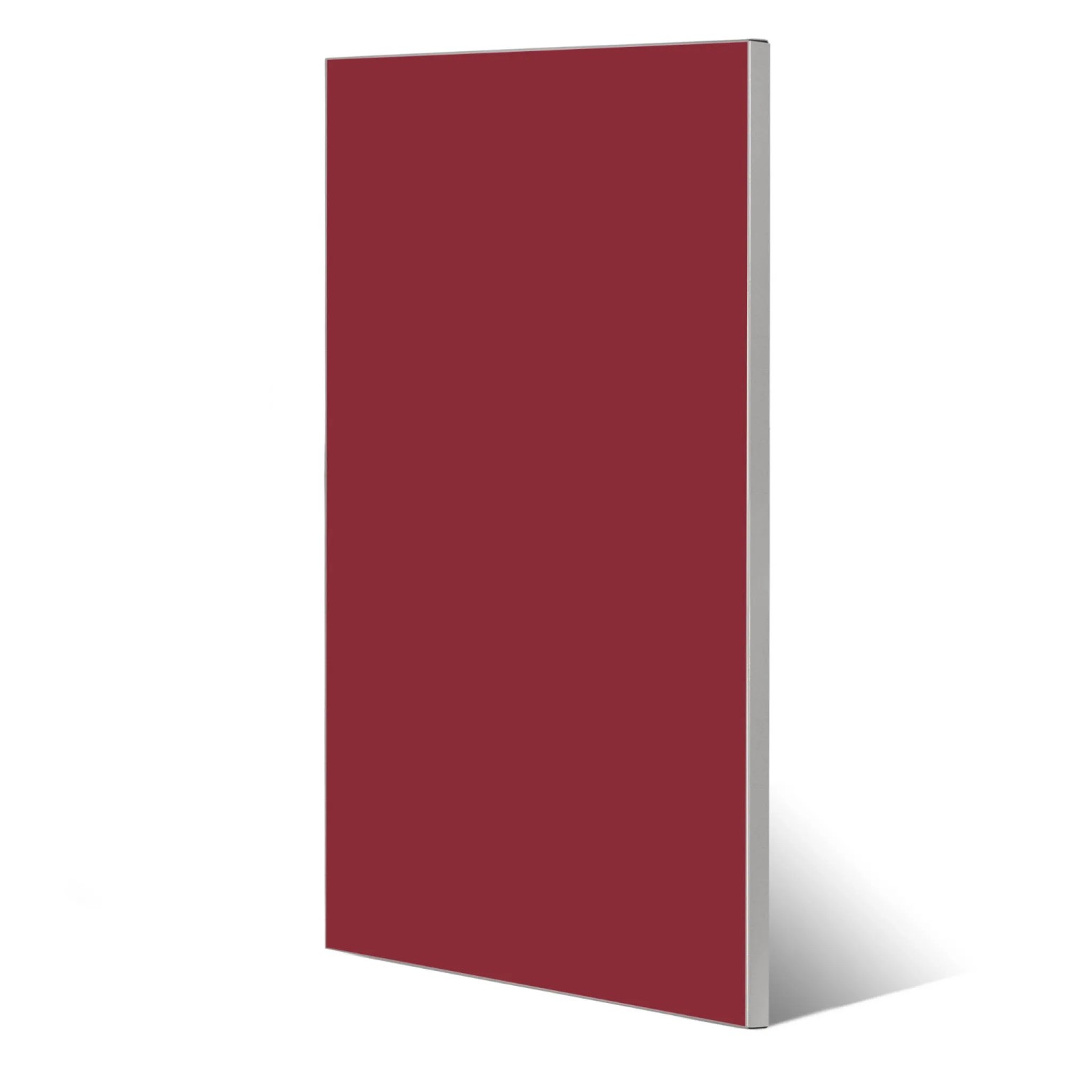 Banjado Magnettafel 37x78cm, silberne Magnetwand mit bordeauxfarbenem Motiv Burgund, inkl. 4 Magnete.