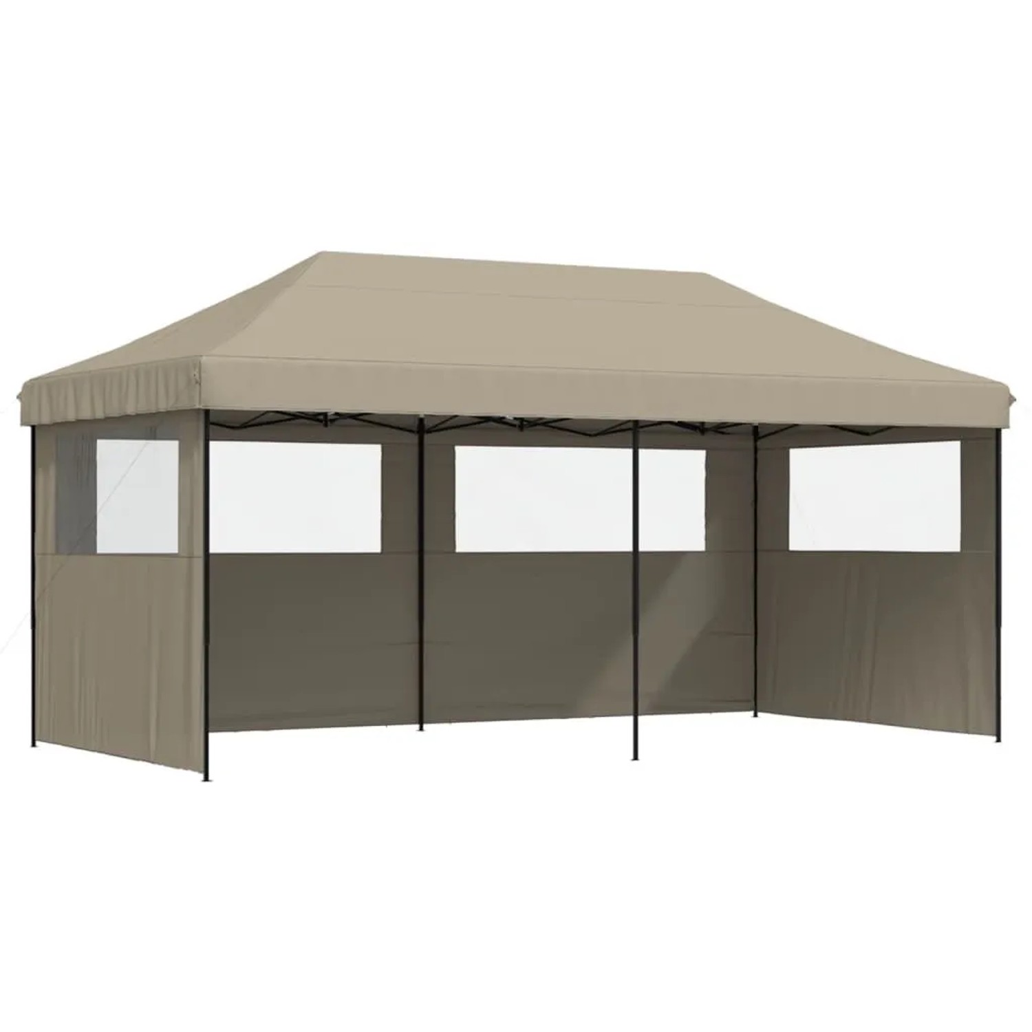 vidaXL Partyzelt Faltbar Pop-Up mit 3 Seitenteilen Taupe 4004946