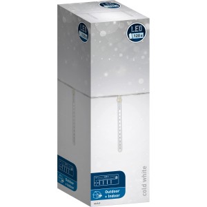Verpackung des LED Lichtervorhangs Eisregen mit 120 kaltweißen LEDs für Innen und Außen.