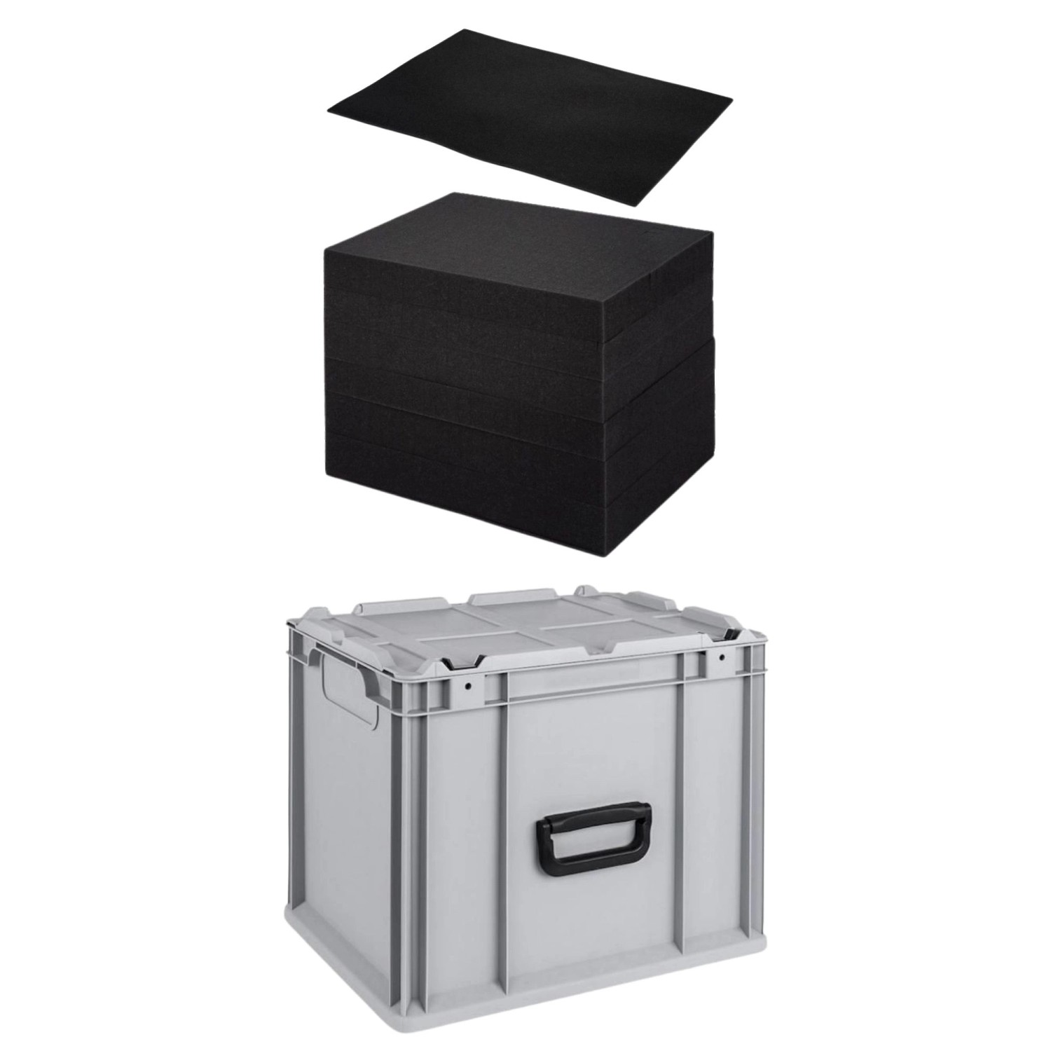 Eurobox NextGen Portable Mit Rasterschaumstoff und Schaumstoffeinlage HxBxT 33,5 x 30 x 40 cm 30 Liter Eurobehälter Tran...