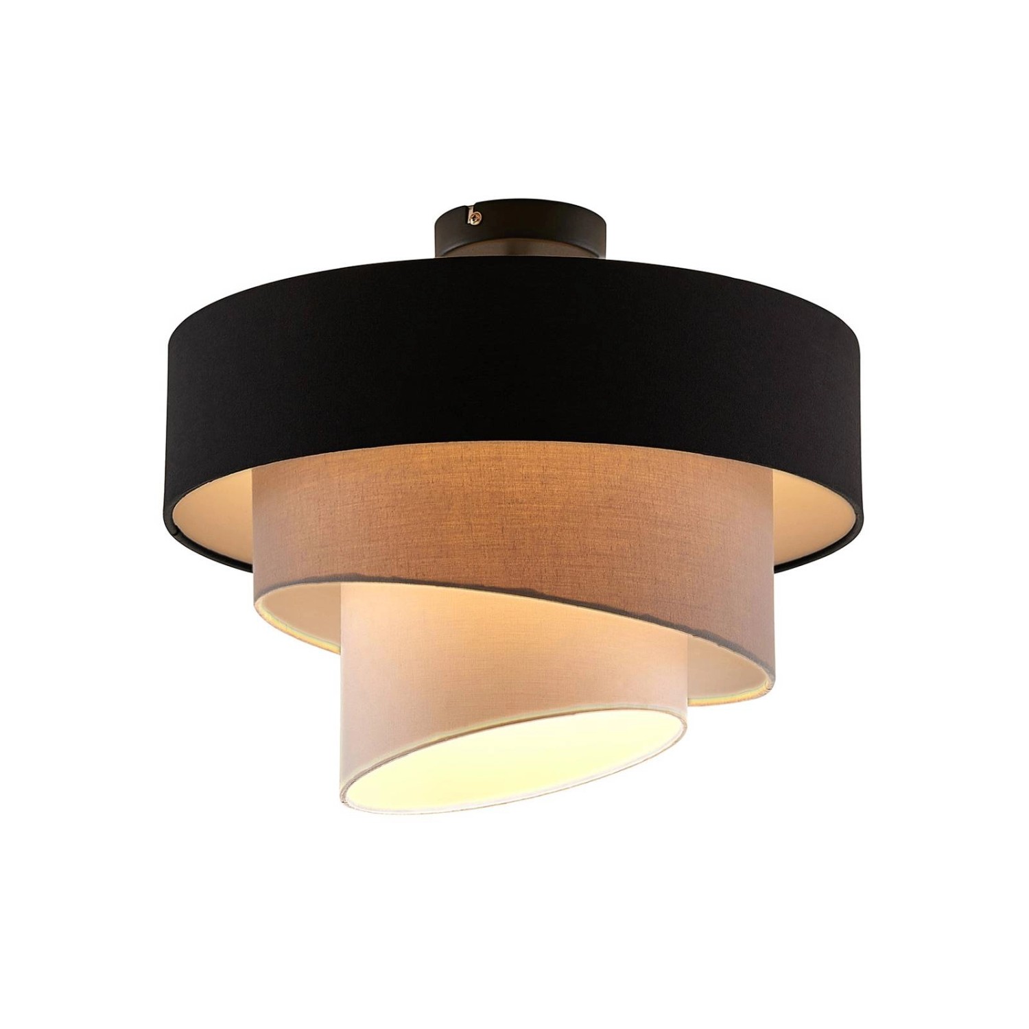 Lindby Deckenlampe Coria 9626607 Modern in Schwarz aus Textil 1-flammig E27 günstig online kaufen