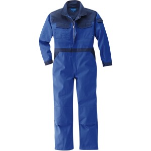 Scheibler Rallye-Overall in Kornblau-Navy, Arbeitskleidung mit Kniebesatz und praktischen Taschen.