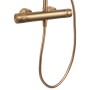 Schöner Wohnen Duschsystem Glaia mit Thermostat, mattgoldfarben.