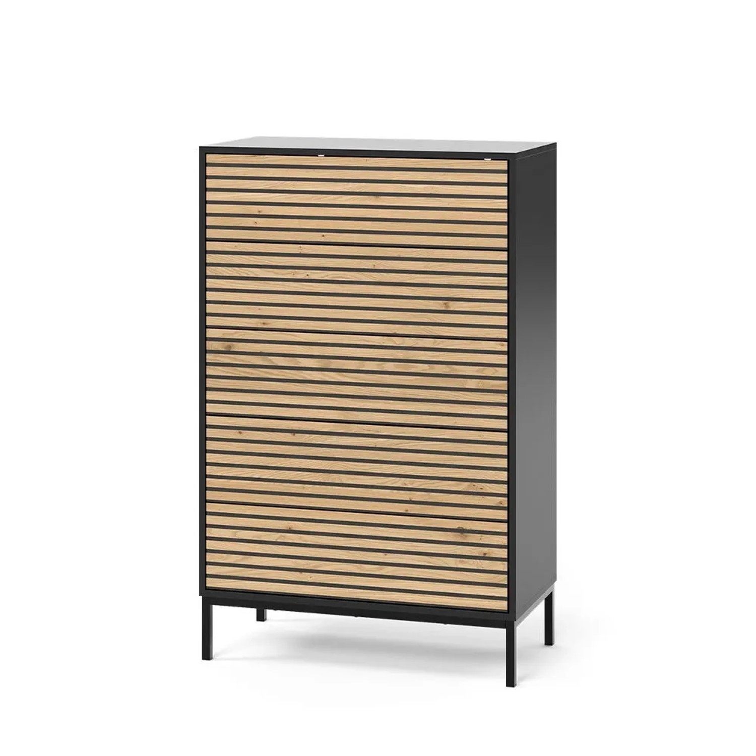 Vicco Kommode Eliza Goldkraft Eiche Anthrazit 76 x 120 mit 5 Schubladen Art Nr 54754