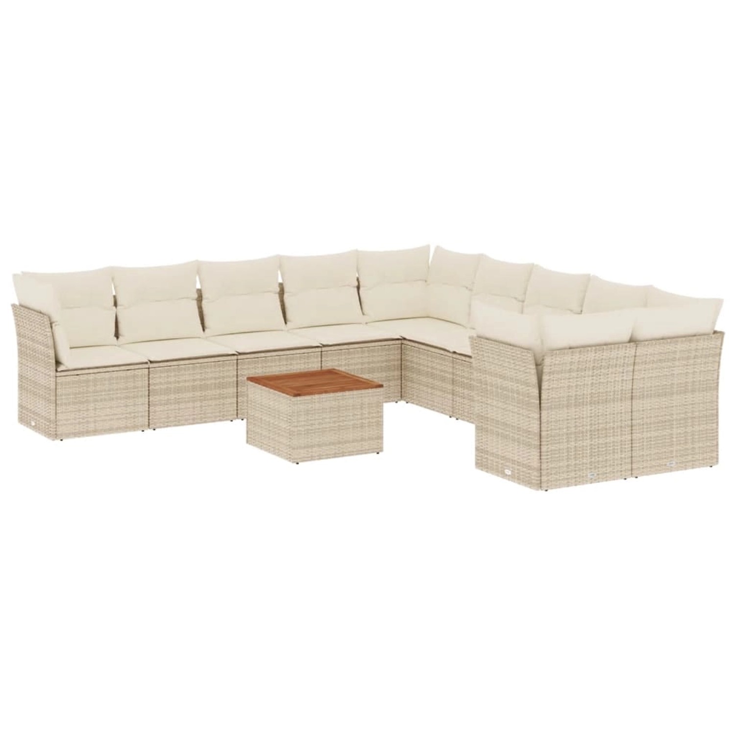 vidaXL 11-tlg Garten-Sofagarnitur mit Kissen Beige Poly Rattan Modell 135 günstig online kaufen