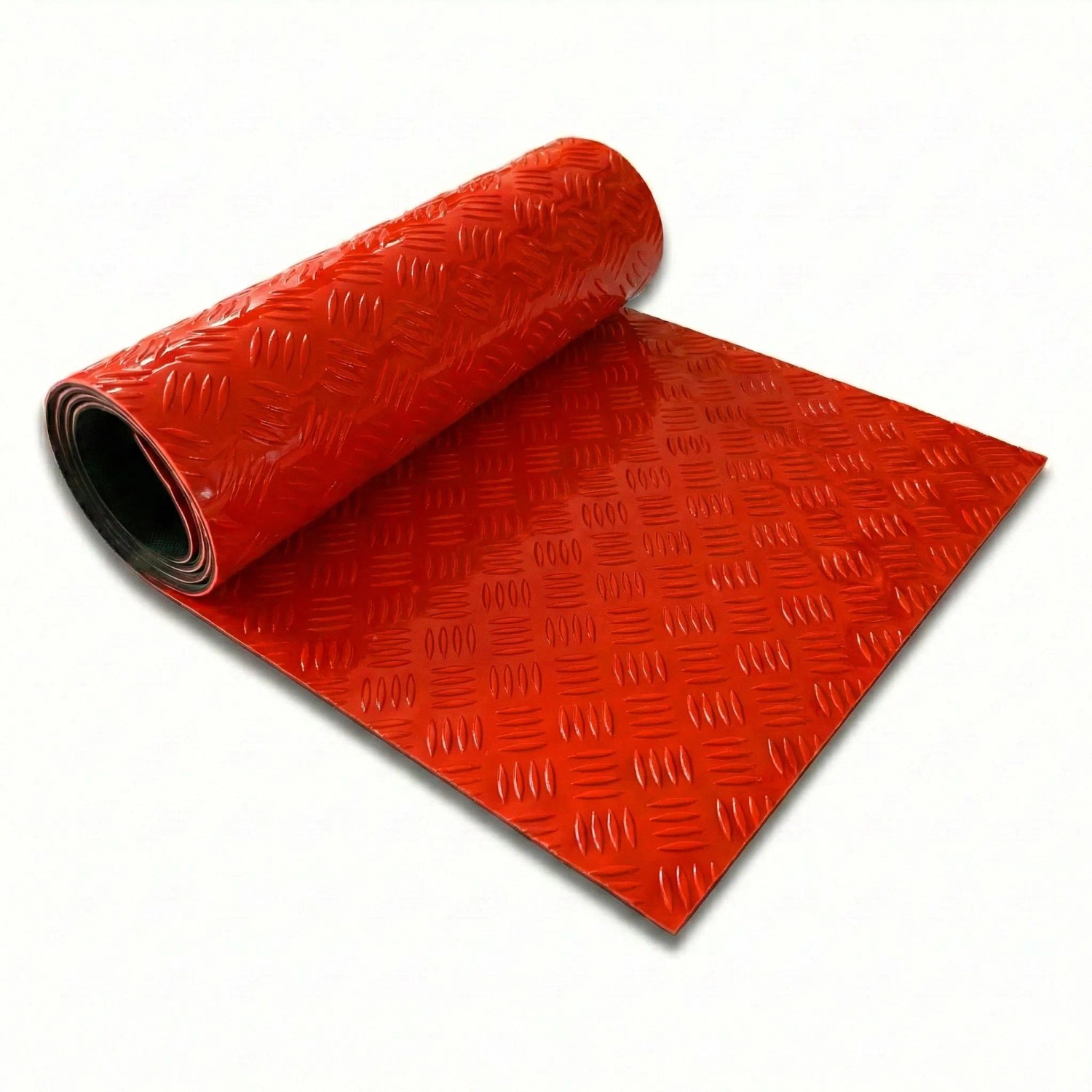 Floordirekt PVC-Bodenbelag Bullet Riffelblech-Optik Rutschfest Rot 110 x 500 cm