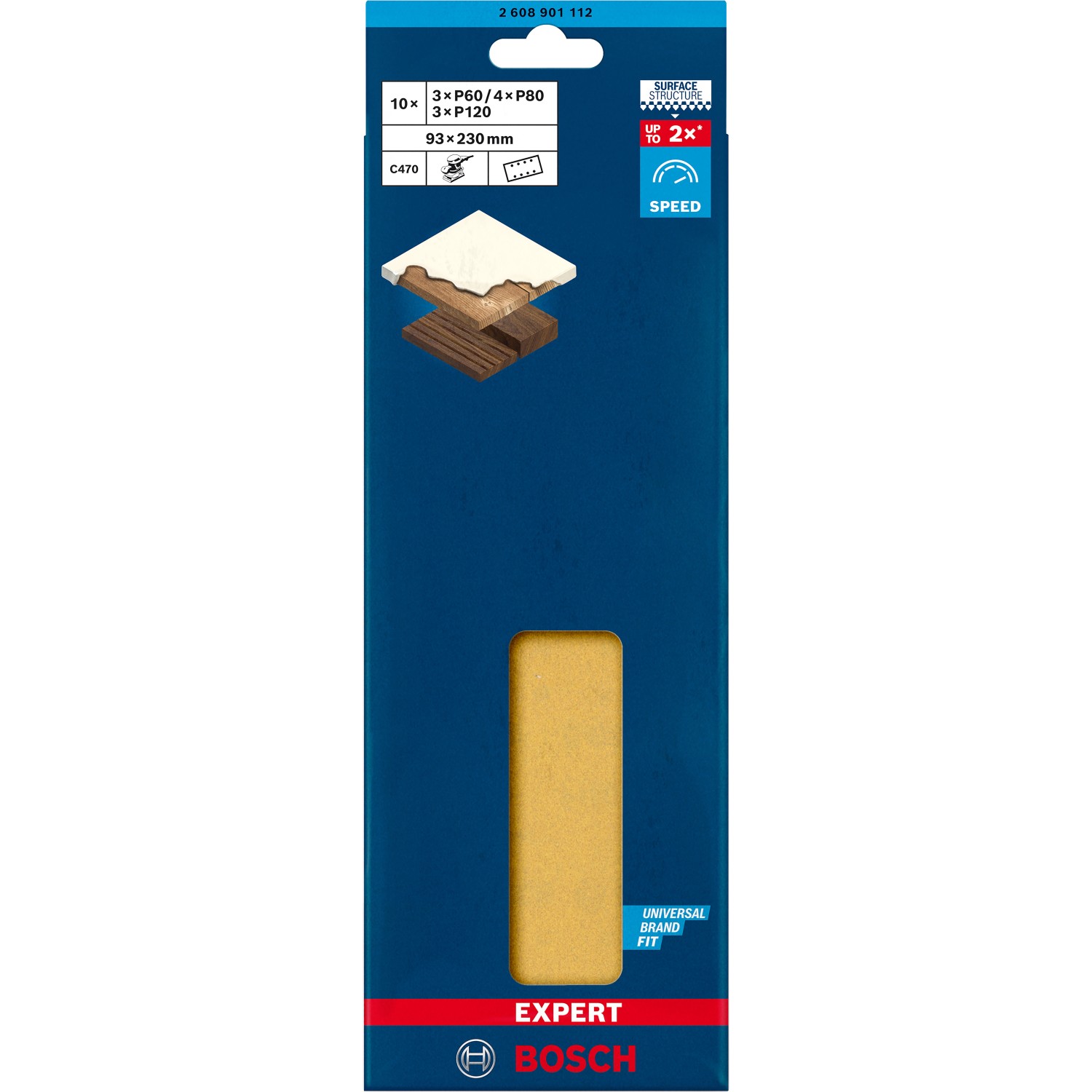 Bosch Expert Schleifblatt-Set C470 93 mm x 280 mm K60-120 10-tlg.