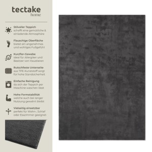 Tectake Kurzflorteppich Soft Zone Verschiedene Größen und Farben Flauschige Oberfläche  1630 G M² Florgewicht 200 x 290 cm 200 x 290 x 1 50 cm Anthraz