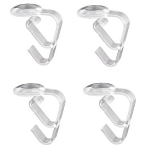 Fackelmann Tischtuchklammern, 4 transparente Klammern mit Haken für Taschen.