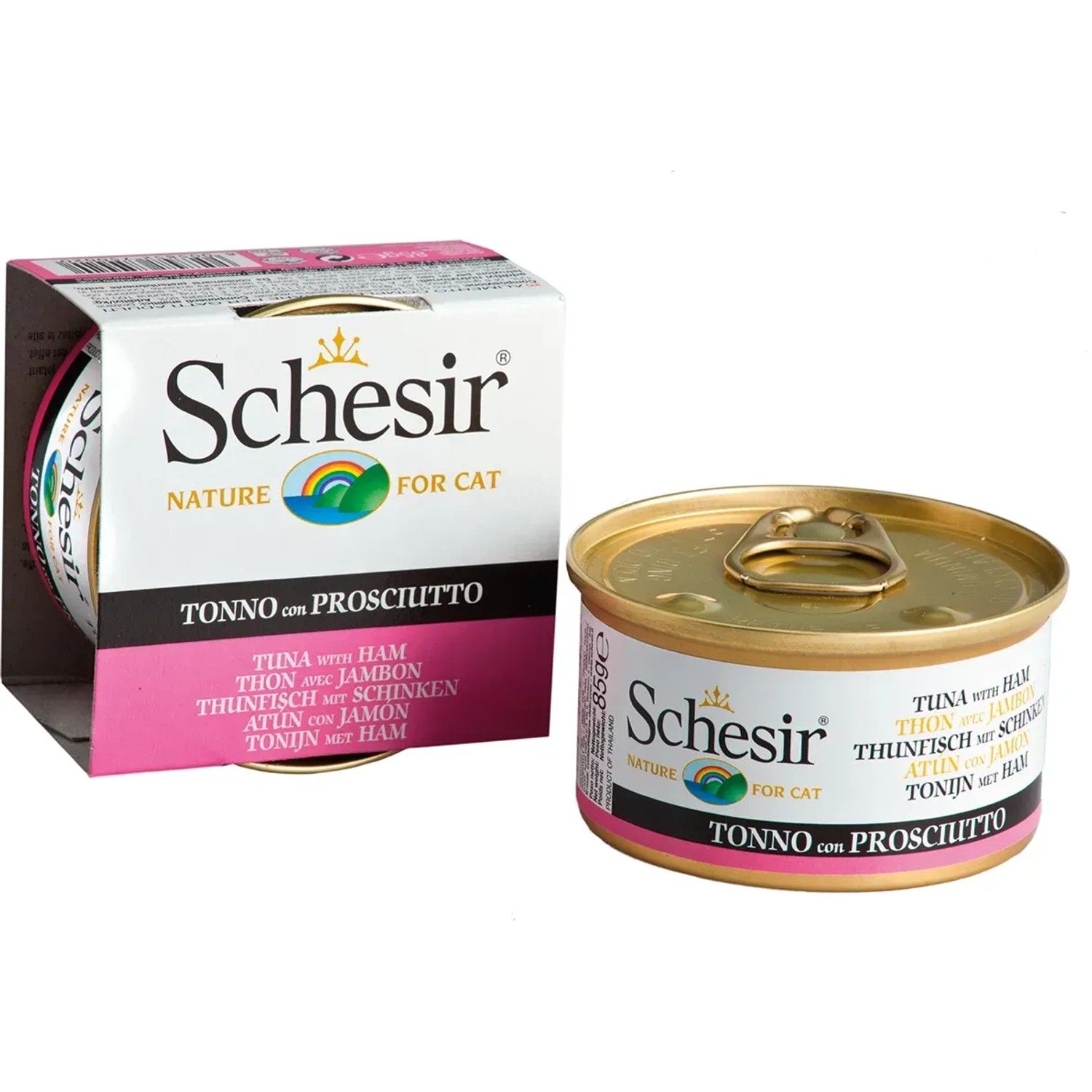 Schesir Katzen-Nassfutter Cat Jelly Thunfisch mit Schinken 85 g