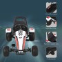 Weiß-rotes HOMCOM Go Kart Kinderfahrzeug mit Pedalantrieb, Bremsen und verstellbarem Sitz. Details: Schalthebel, Handbremse, Fußpedale.