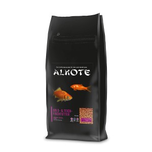 Alkote Fischfutter für Gold- und Teichfische, 2kg Packung mit Pellets und Sticks.