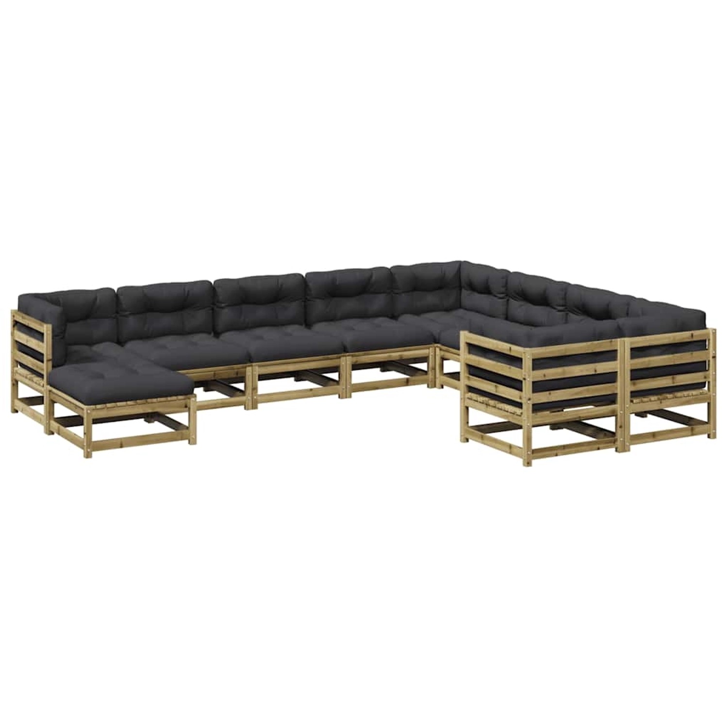 vidaXL 10-Tlg Garten-Sofagarnitur mit Kissen Kiefernholz Imprägniert 329964 günstig online kaufen