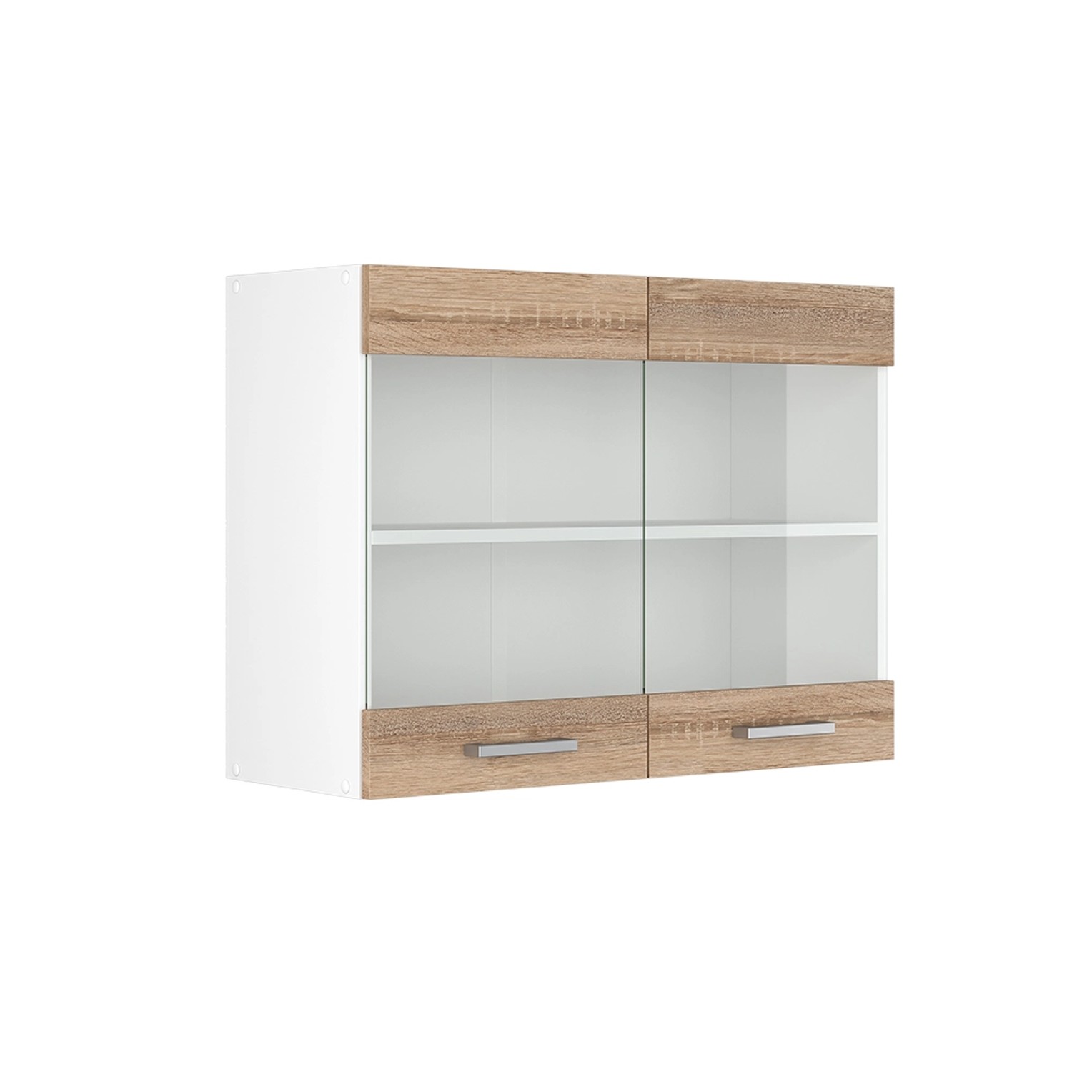 Vicco Glashängeschrank R-Line, Sonoma/Weiß, 80 cm günstig online kaufen